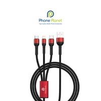 كابل شحن 3 في 1 – USB إلى Lightning + Type-C + Mic...