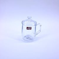 كوب زجاج بغطاء 380مل
