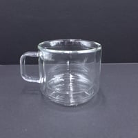 كوب زجاج دبل بمسكه