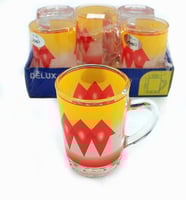 بيالات زجاج غضار الاصيل احمر