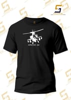 فنيلة اسود APACHE 64 طباعة ابيض على الصدر