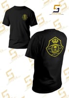 فنيلة اسود شعار الأمن الدبلوماسي طباعة اصفر وجهين