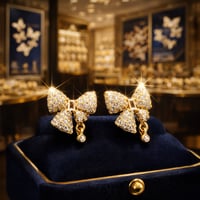 حلق نسائي ناعم لون ذهبي حلق أنيق و ناعم مرصع بالزر...