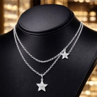 سلسال ناعم نسائي عقد أنيق و ناعم مرصع بحبات الزركو...