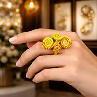 خاتم نسائي مميز على شكل وردة يلبس أي مقاس