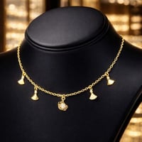 سلسال ناعم تشوكر نسائي لون ذهبي لون عشوائي عقد أني...