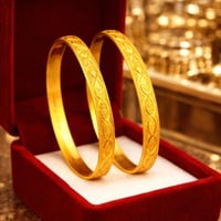 مجموعة بديل الذهب غوايش نسائي مطلية ضمان الون سنة