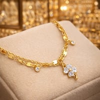 سلسال ناعم تشوكر نسائي لون ذهبي عقد أنيق و ناعم مر...