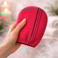 ليفة التقشير الممتازة لون احمر قفازات تقشير للجسم...