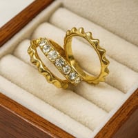 3 خواتم نسائي خواتم أنيق و ناعم رفيعة مصنوعة من ال...