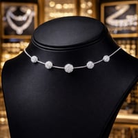 سلسال ناعم عقد أنيق و ناعم مرصع بحبات الزركون مرصع...