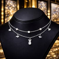 سلسال ناعم تشوكر نسائي لون فضي عقد أنيق و ناعم مرص...