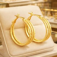 حلق ذهبي حلق أنيق و ناعم اقراط رفيعة عصرية مصنوعة...