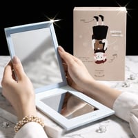 مراية حجم رسط مراة جيب مستطيلة صغيرة مزدوجة الجوان...