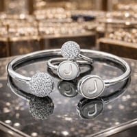 اسواره نسائي مع الخاتم حرف ( ل ) سوار أنيق و ناعم...