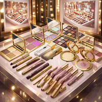 مجموعة مكياج متكاملة بتصميم فاخر رقم 1 يكون كريم ا...