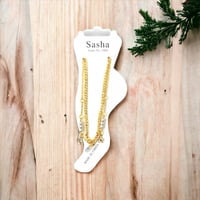 خلخال ذهبي لول ونجوم خلخال أنيق و ناعم خلخال رفيع...