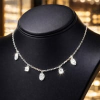 سلسال ناعم تشوكر نسائي لون فضي عقد أنيق و ناعم مرص...