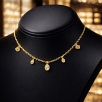 سلسال ناعم تشوكر نسائي لون ذهبي عقد أنيق و ناعم مر...