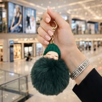 ميدلية مفاتيح سلسلة مفاتيح بتصميم كرتوني الفرو الص...