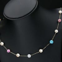 سلسال ناعم عقد أنيق و ناعم مرصع بحبات الزركون قلاد...