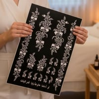 نقش حنى ورقات من استنسل تاتو الحناء المؤقت المجوف...