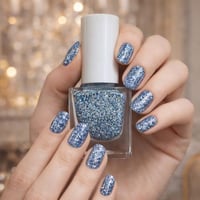 مناكير لامعة طلاء اظافر تألقي بطلاء الأظافر الهادئ...