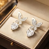 حلق ناعم نسائي لون فضي حلق أنيق و ناعم مرصع بالزرك...