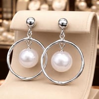 حلق فضي حلق أنيق و ناعم اقراط رفيعة عصرية مصنوعة م...