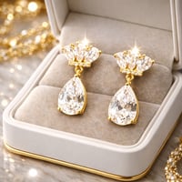 حلق نسائي ناعم لون ذهبي حلق أنيق و ناعم مرصع بالزر...