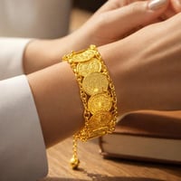 بديل الذهب اسوارة نسائية مطلية ضمان الون سنة