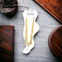 خلخال ذهبي لول ونجوم خلخال أنيق و ناعم خلخال رفيع...