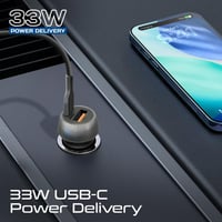 شاحن سيارة سريع ثنائي المنافذ بقدرة 33 واط USB-C ب...