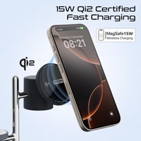 محطة شحن لاسلكية 4 في 1 مع اعتماد Qi2 تدعم ماج سيف...