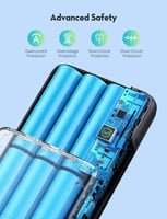 بطارية راف باور 30000 ملي امبير بمنفذ USB ومنفذ تا...