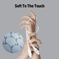 كابل طول واحد متر USB CC من السيليكون SLIP 60 ابيض...