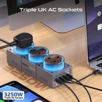 محطة الشحن المتعددة 7 في 1 توفر طاقة شحن 240 واط ب...