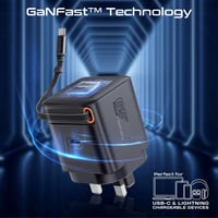 شاحن بقوة 65 واط بتقنية GaNFast™مزود بمنفذ USB-C و...