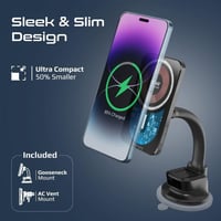 شاحن سيارة لاسلكي بتصميم شفاف ومتوافق مع ماج سيف ب...