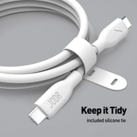 كابل طول واحد متر USB CC من السيليكون SLIP 60 ابيض...