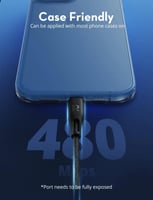 سلك راف باور لايتننق 2 متر نايلون - اسود