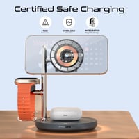 محطة شحن لاسلكية 4 في 1 مع اعتماد Qi2 تدعم ماج سيف...