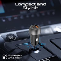 شاحن سيارة سريع ثنائي المنافذ بقدرة 33 واط USB-C ب...