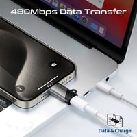 محول لايتينينغ إلى USB-C متوافق مع نقل البيانات وا...