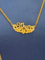 عقد مع اسم ذهب عيار 21