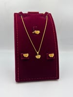 طقم قلب ذهب عيار 18