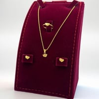 طقم قلب ذهب عيار 18