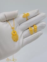 طقم الطاووس ذهب عيار 21