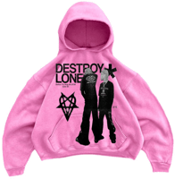 Hoodie Dusty Rose With Print