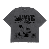 Tshirt Gray Wash Effect With Print